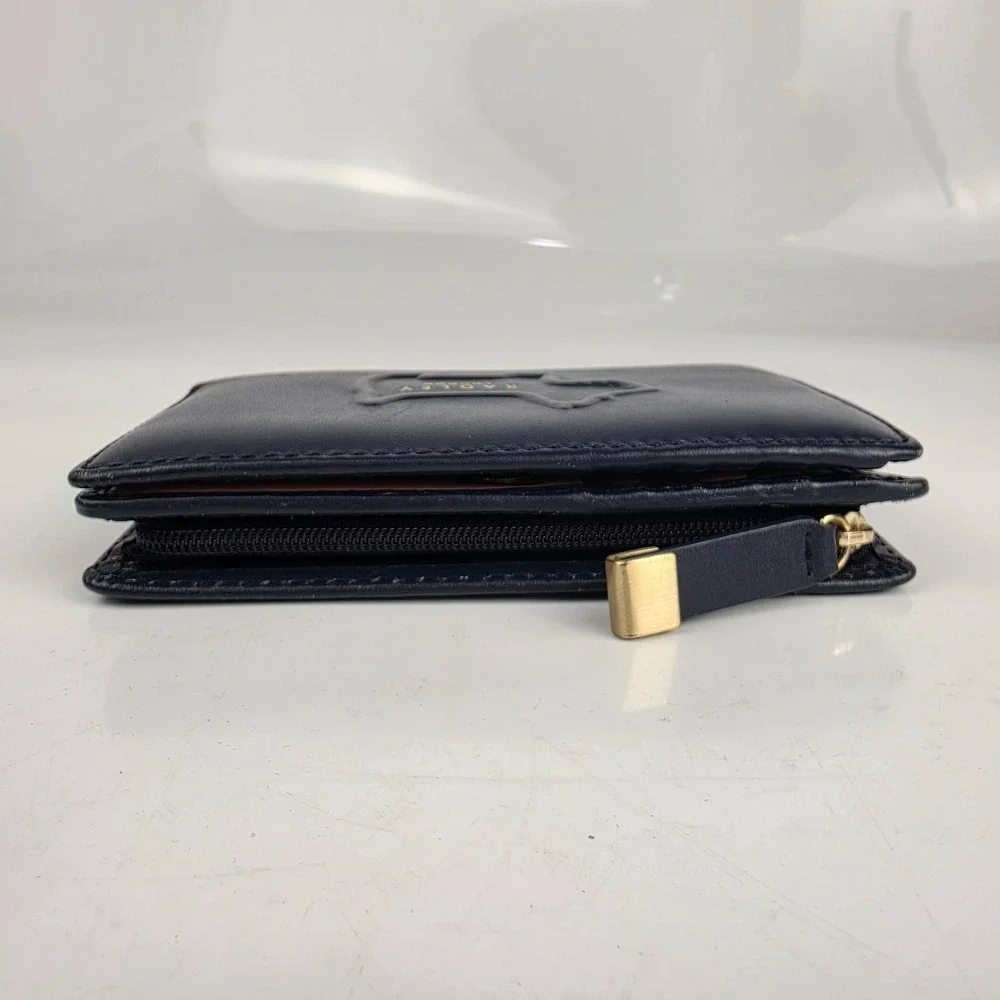 Radley London Heritage‎ Dog Shadow Medium Bifold Wallet Navy Leather Scottie